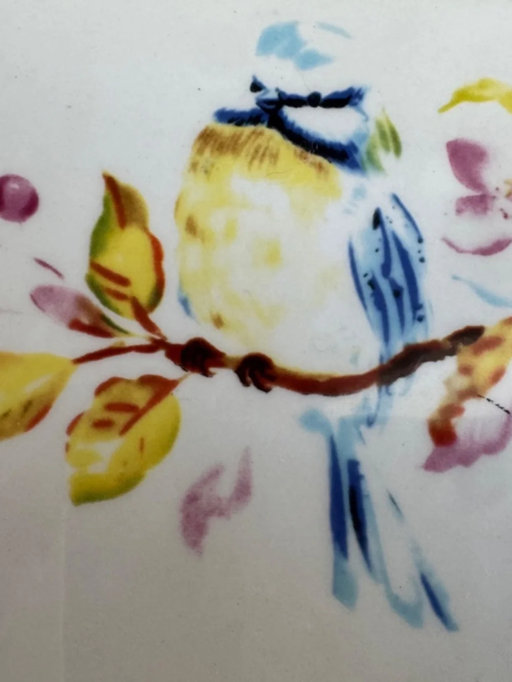 Sweet Pier 1 Imports Blue Bird Cherry Blossoms Appetizer Side Dish Plate